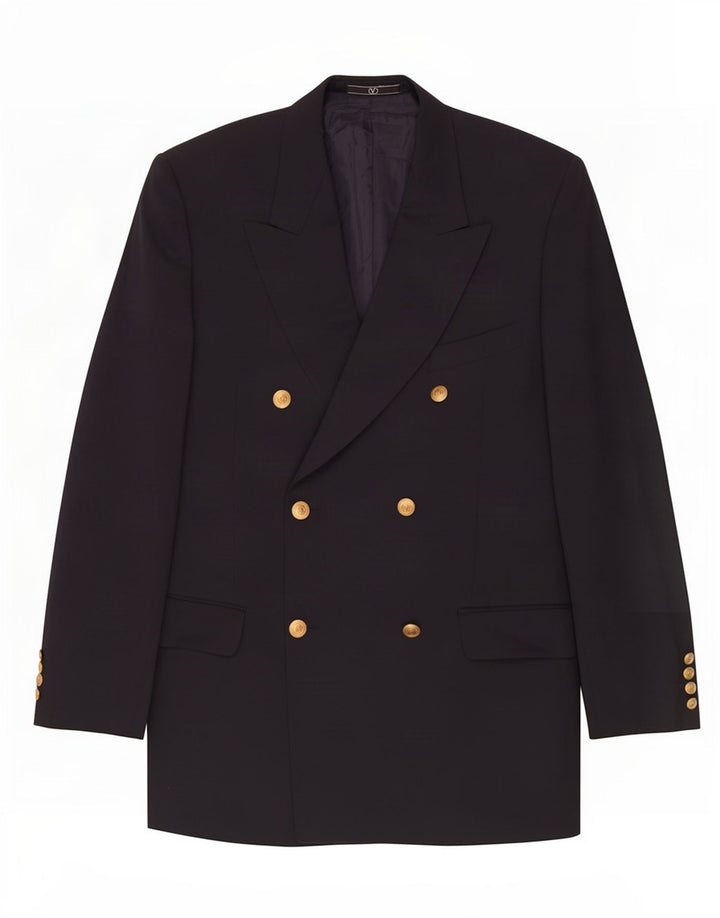 Giacca blazer doppiopetto da uomo Valentino UK 38 blu navy medio