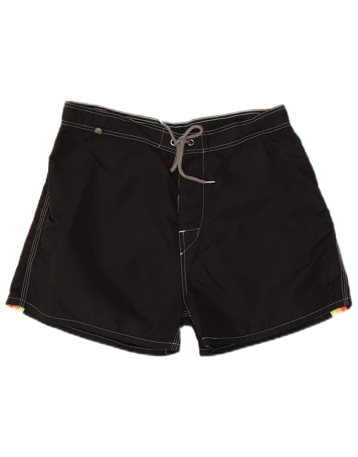 Pantaloncini da bagno da uomo Sundek nylon medio a righe nere