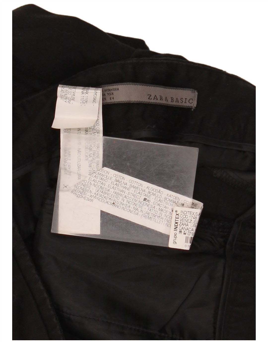 Pantaloncini chino da donna ZARA EU 34 2XS W24 cotone nero