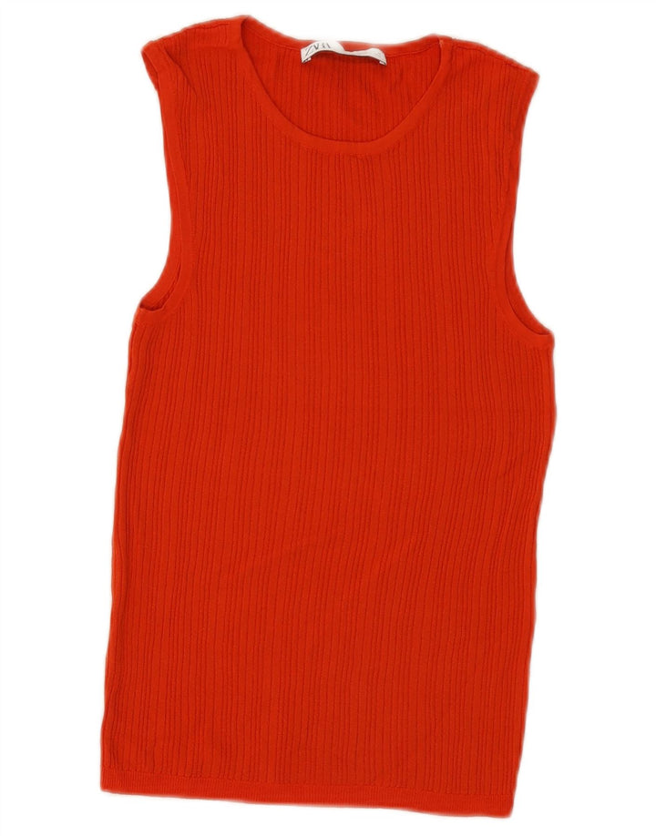 Canotta da donna Zara UK 10 piccola in acrilico arancione