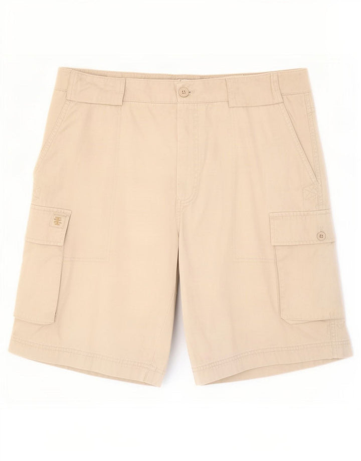 Pantaloncini cargo da uomo Izod grandi W36 in cotone beige