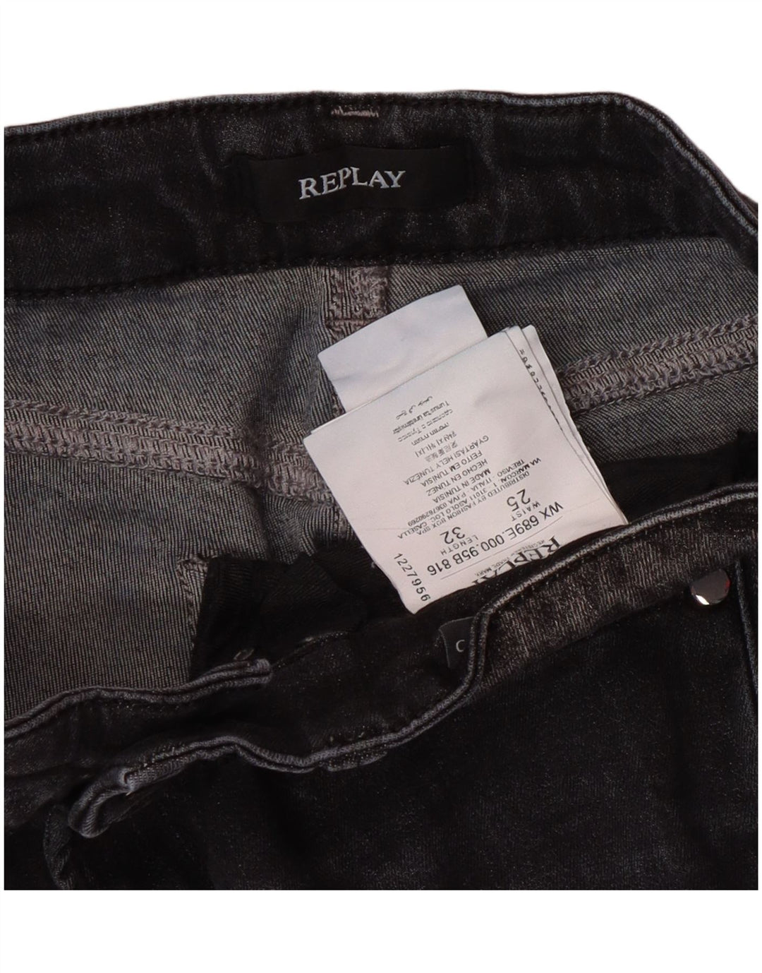 Jeans super skinny da donna Replay W25 L32 cotone grigio