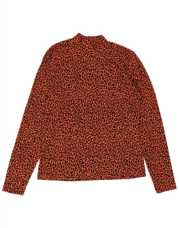 WHISTLES Top da donna a maniche lunghe UK 12 Arancione medio Stampa animalier