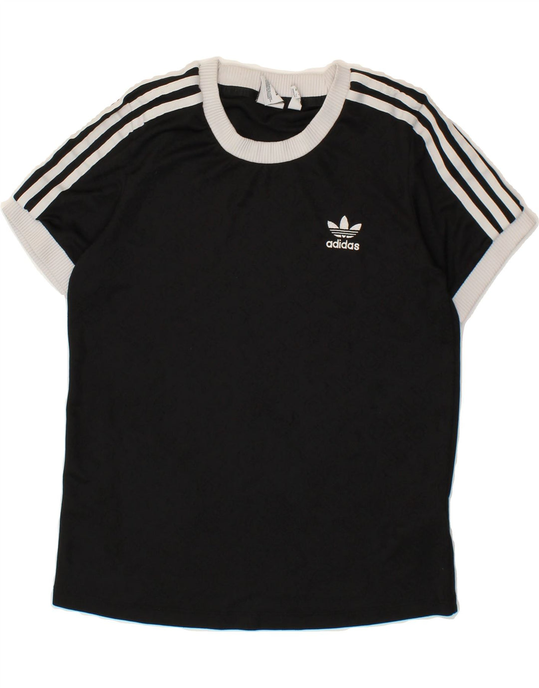 ADIDAS Womens T-Shirt Top UK 12 Medium Black Polyester Vintage Adidas and Second-Hand Adidas from Messina Hembry 