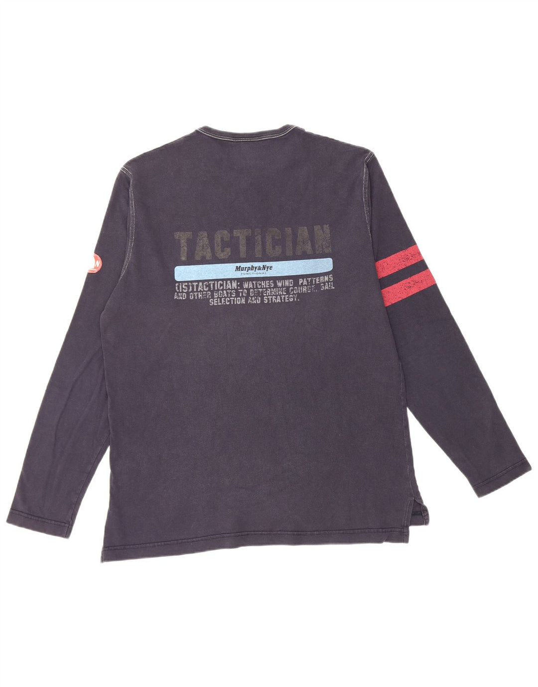 Murphy & Nye Top grafico da uomo a maniche lunghe grande color block blu navy