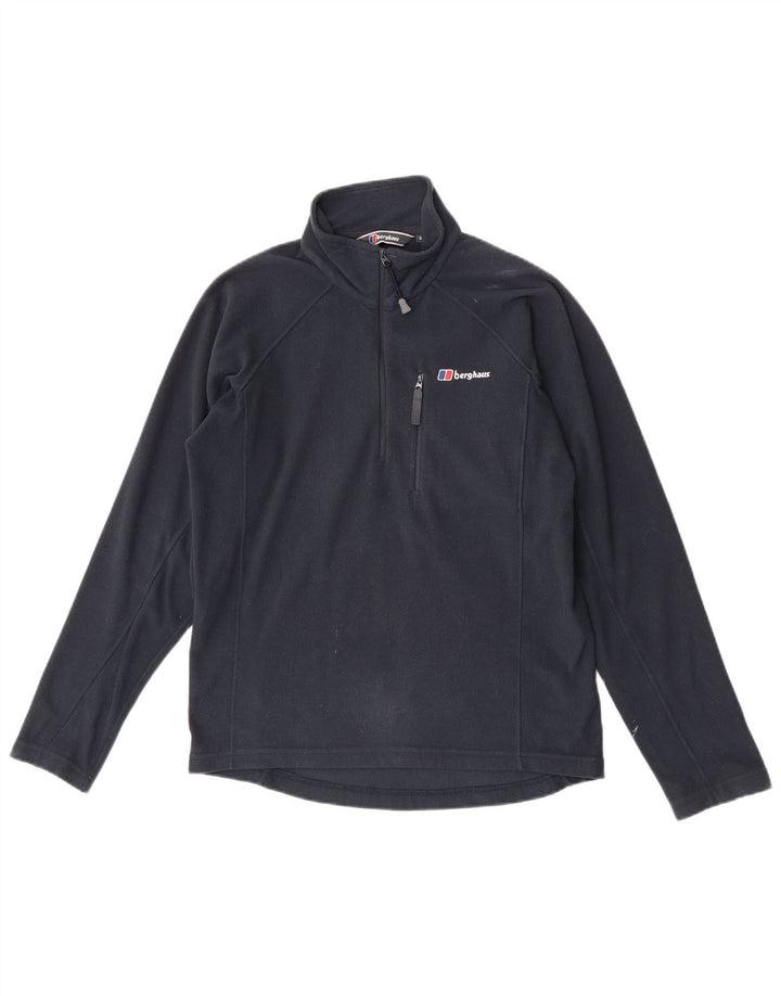 Maglione in pile da uomo Berghaus con zip e collo piccolo in poliestere blu navy