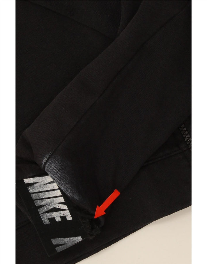 Maglione con cappuccio e zip grafica da uomo NIKE grande in cotone nero