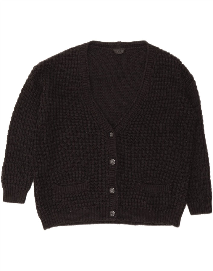 Maglione cardigan oversize da donna Topshop UK 8 piccolo acrilico nero
