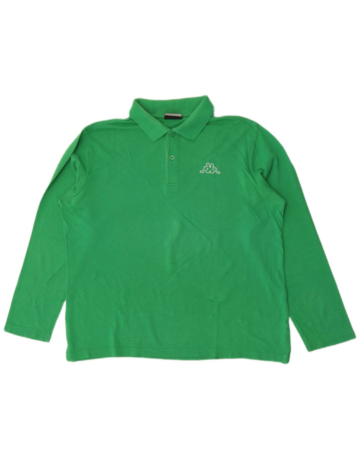 Polo Kappa da uomo a maniche lunghe grande verde