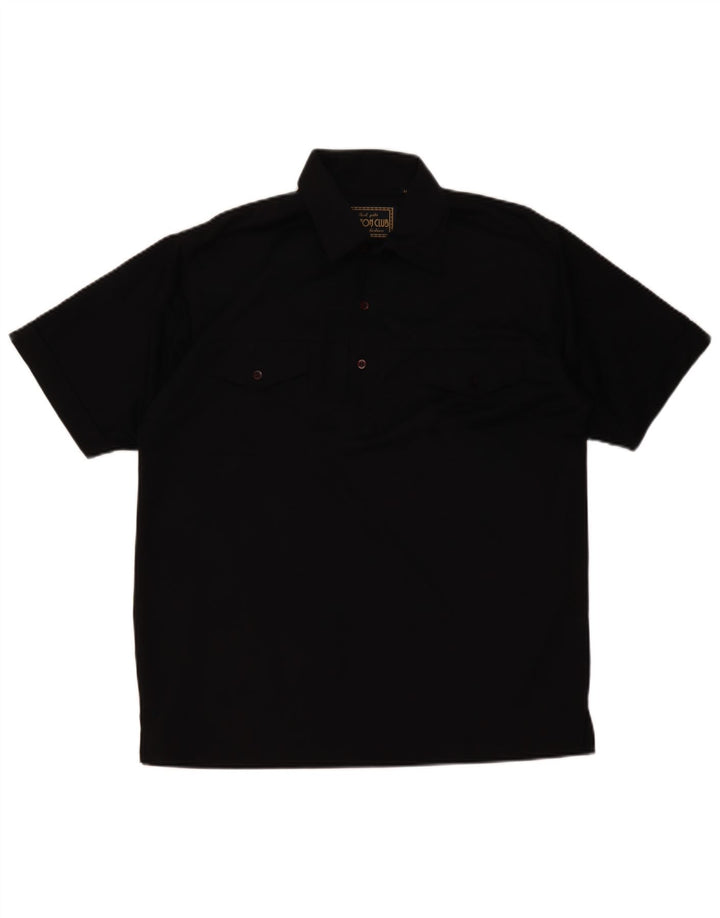 Polo da uomo Cotton Club Media in poliestere nero