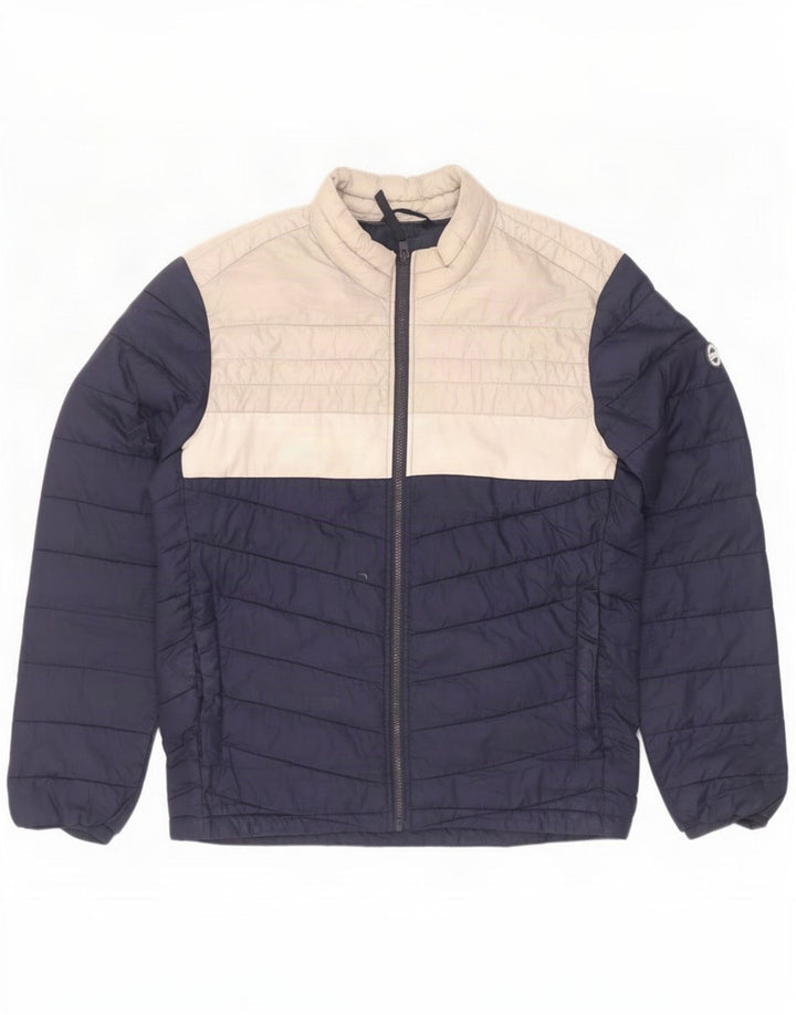 Giacca imbottita da uomo Jack & Jones UK 40 Large in poliestere color block blu navy