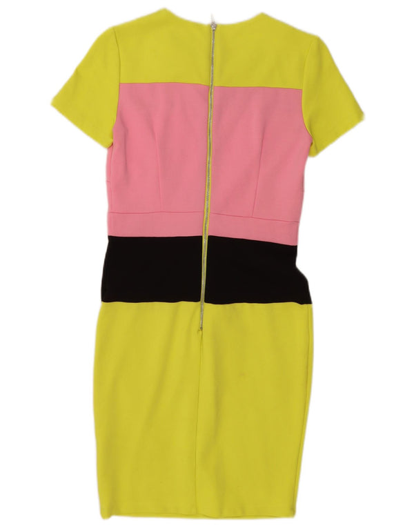 Abito tubino da donna French Connection UK 10 piccolo giallo Colourblock