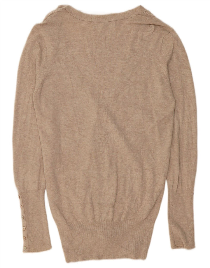 Maglione cardigan da donna Zara UK 12 Rayon beige medio