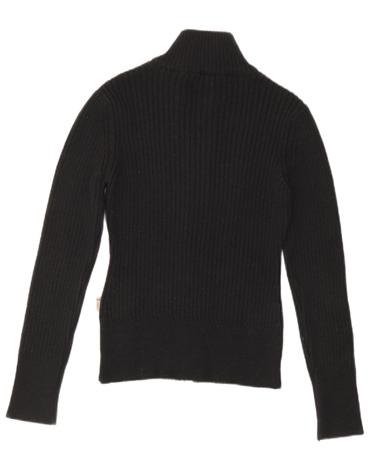 Maglione cardigan con zip intera da donna Sergio Tacchini UK 10 piccolo nero