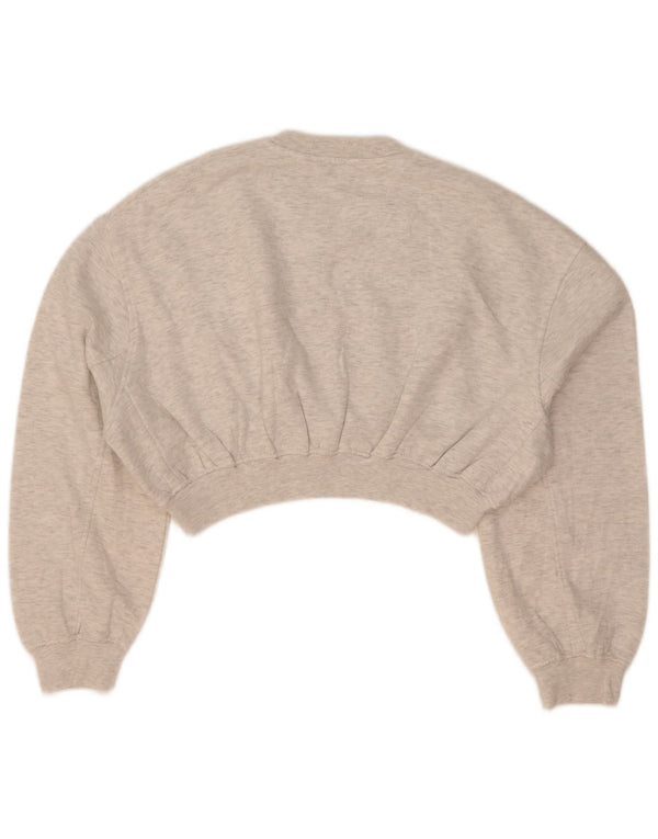 Felpa corta oversize da donna Zara UK 10 piccola grigia screziata