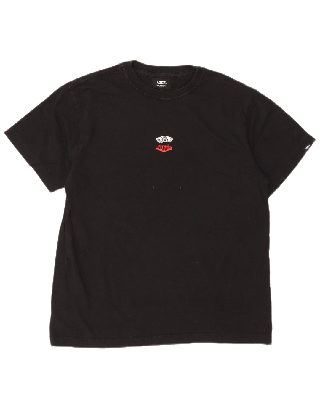 T-shirt da uomo Vans Top in cotone nero medio