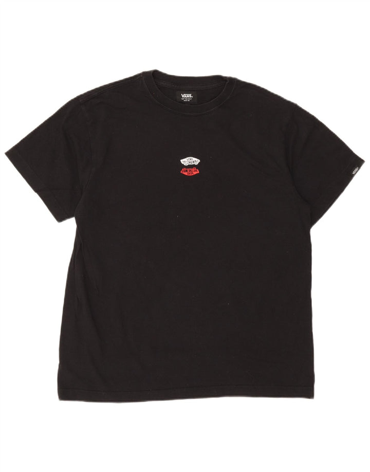 T-shirt da uomo Vans Top in cotone nero medio