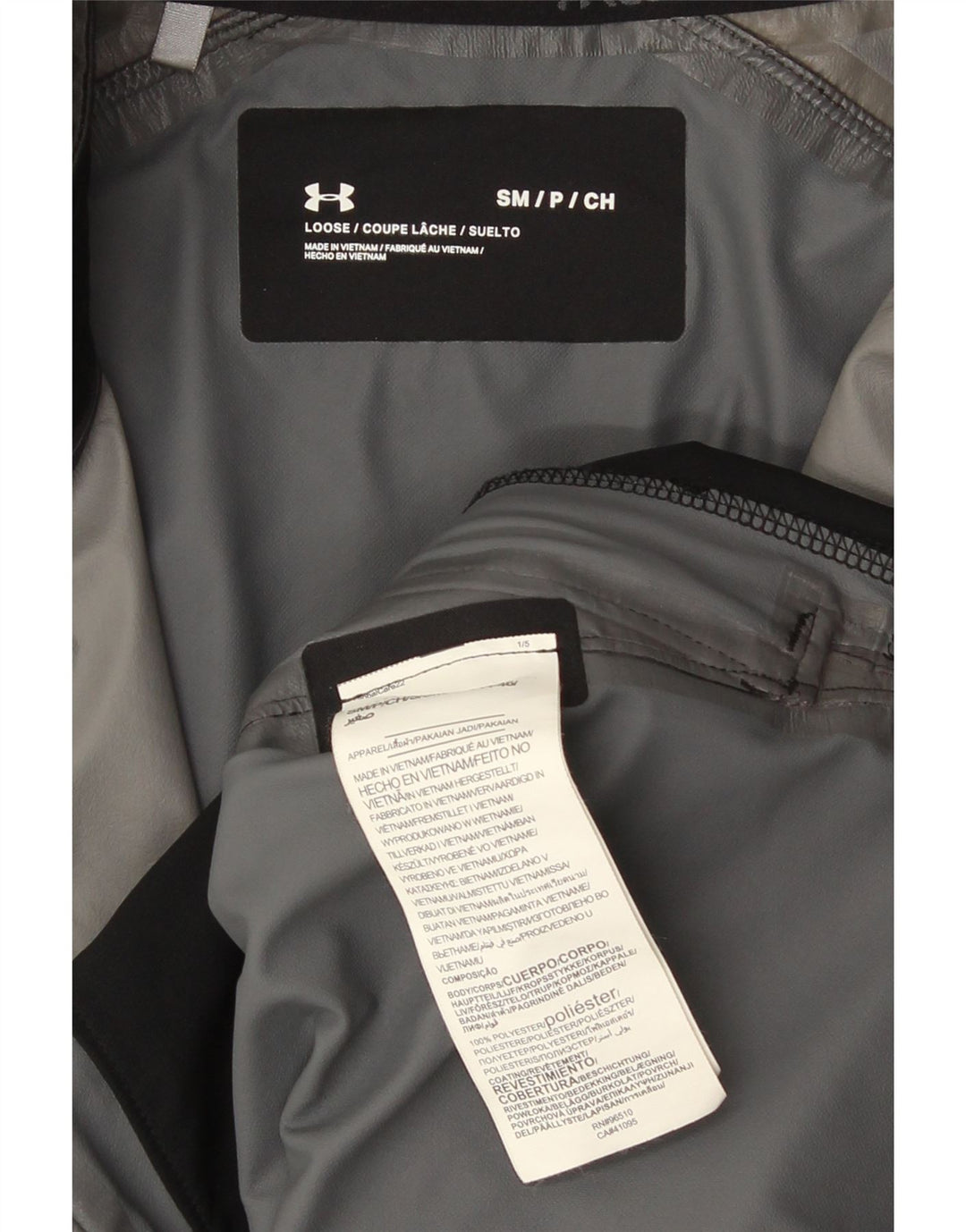 Giacca da ginnastica da uomo Under Armour piccola in poliestere gessato nero
