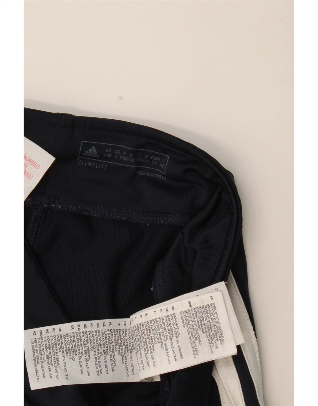 Leggings Climalite ADIDAS per ragazze 9-10 anni in poliestere blu navy