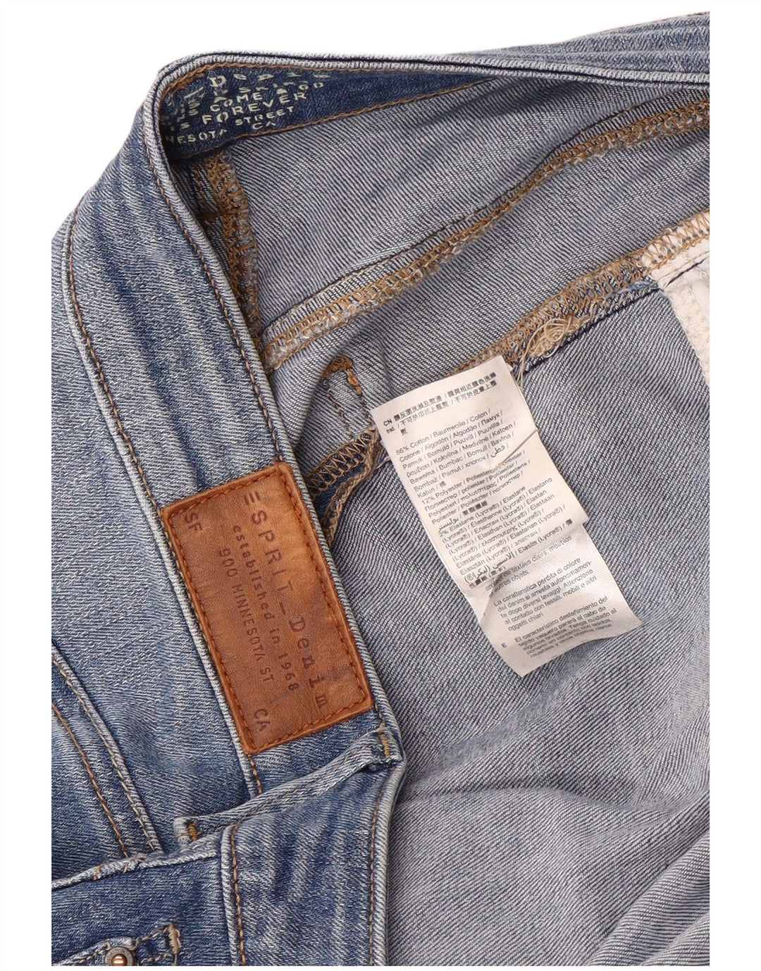 Gonna in denim da donna Esprit W34 grande cotone blu