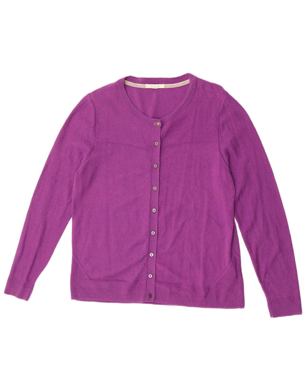 White Stuff Womens Cardigan Sweater UK 16 Large Purple Merino Wool