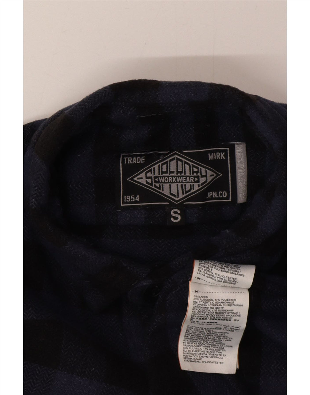 Camicia da uomo in flanella Superdry piccola in cotone a quadri blu navy