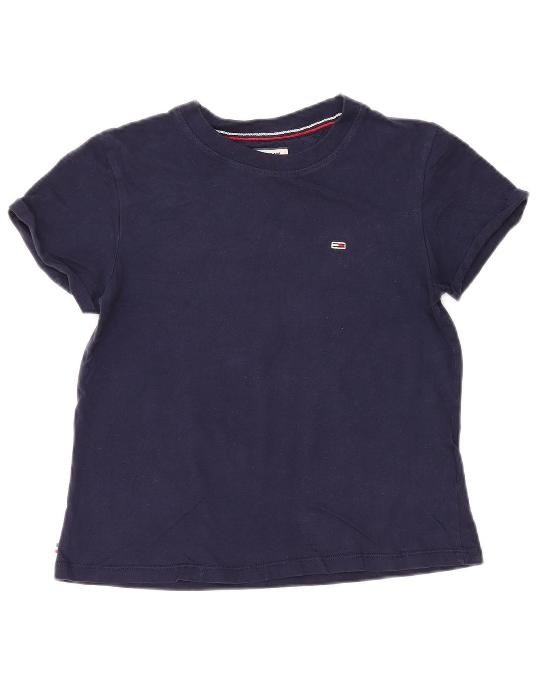 TOMMY HILFIGER T-shirt oversize da donna Top UK 2 2XS Cotone blu navy