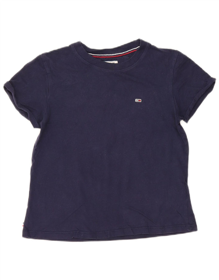 TOMMY HILFIGER T-shirt oversize da donna Top UK 2 2XS Cotone blu navy