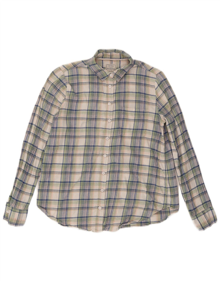 Fat Face Camicia da donna in flanella dal taglio classico UK 12 Check multicolore medio