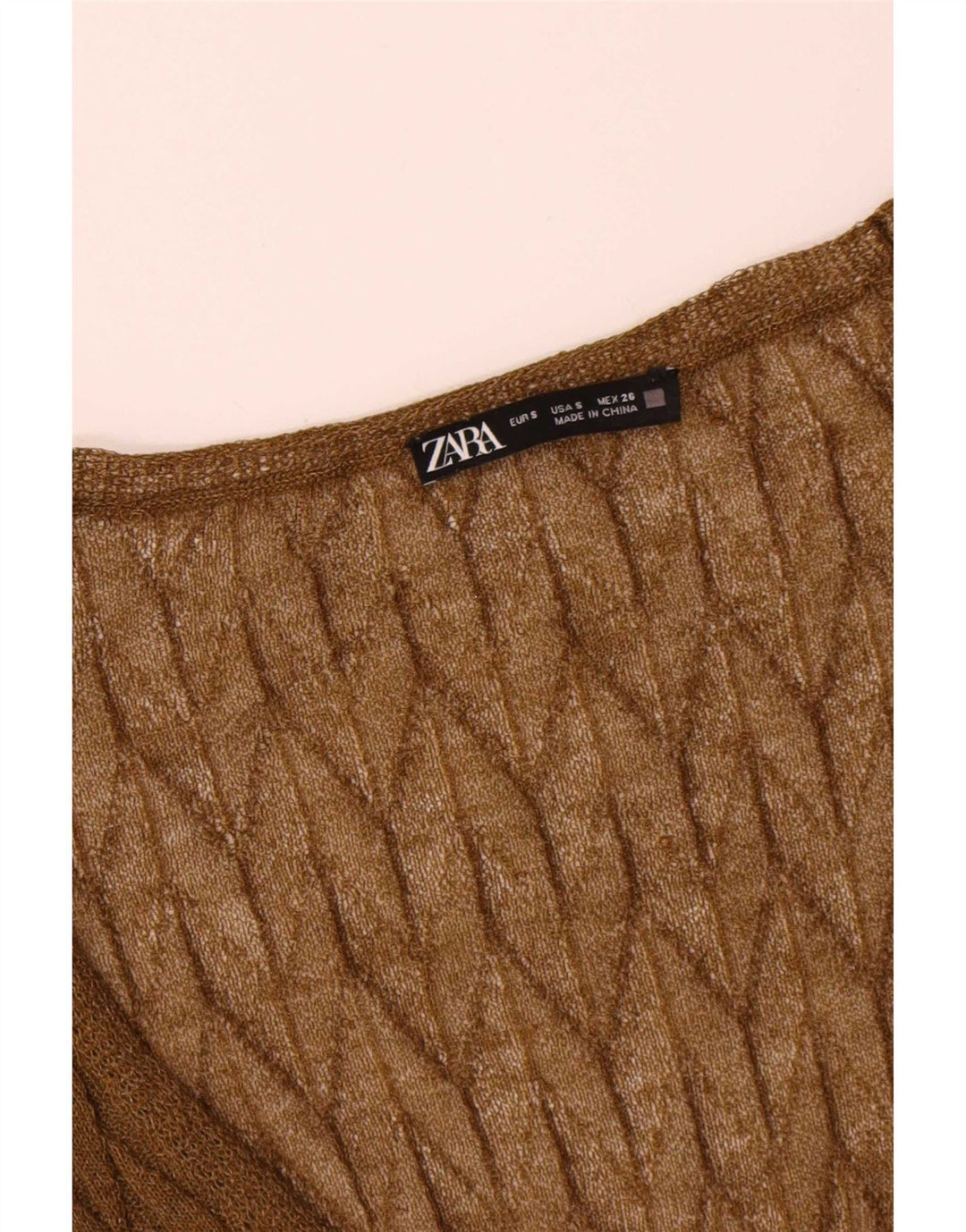 Top cardigan oversize corto da donna Zara UK 10 piccolo kaki