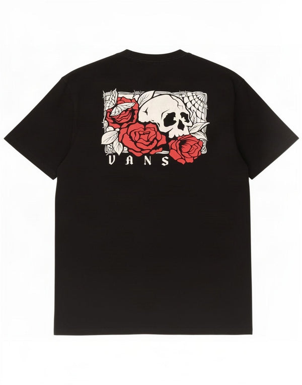 T-shirt grafica da uomo Vans Top grande in cotone nero