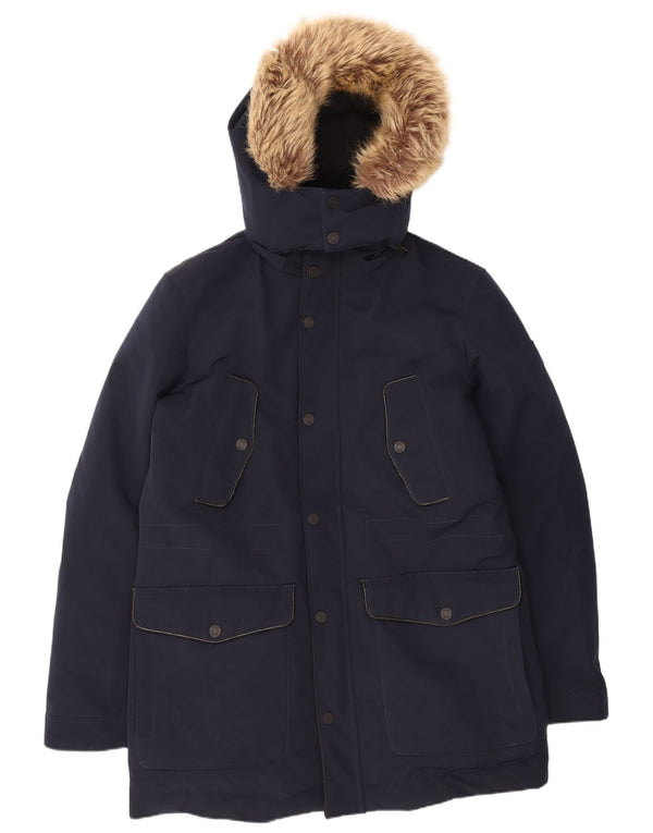 Guess Giacca imbottita con cappuccio da uomo UK 38 Medium Blu Navy Poliestere