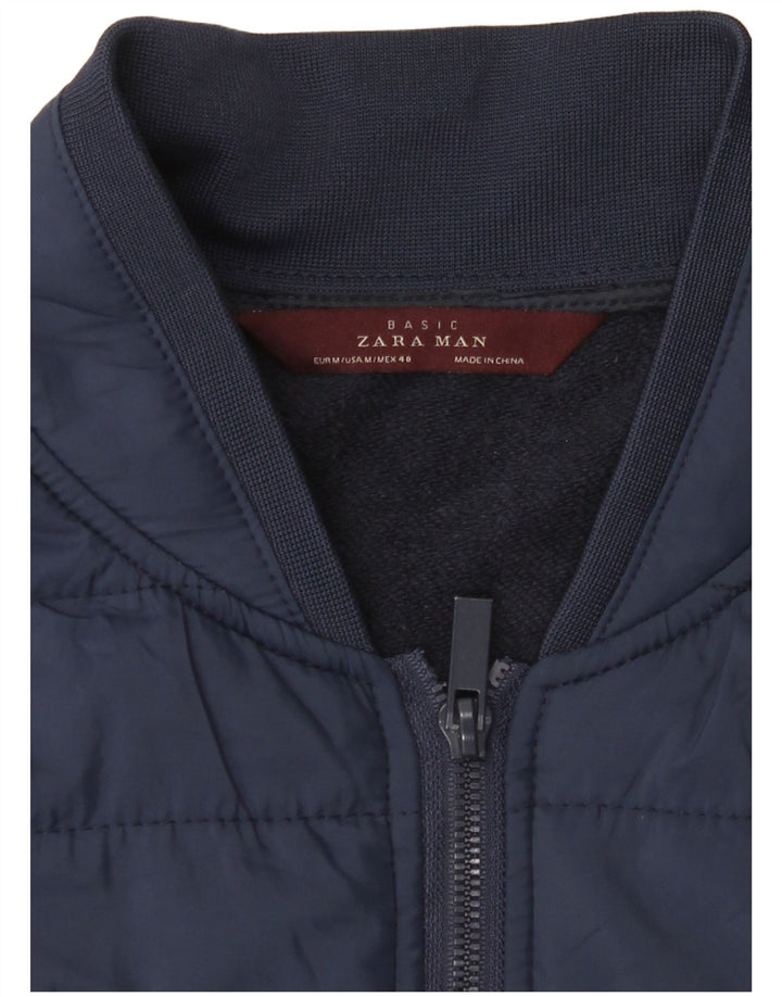 Gilet imbottito da uomo ZARA UK 38 medio blu navy