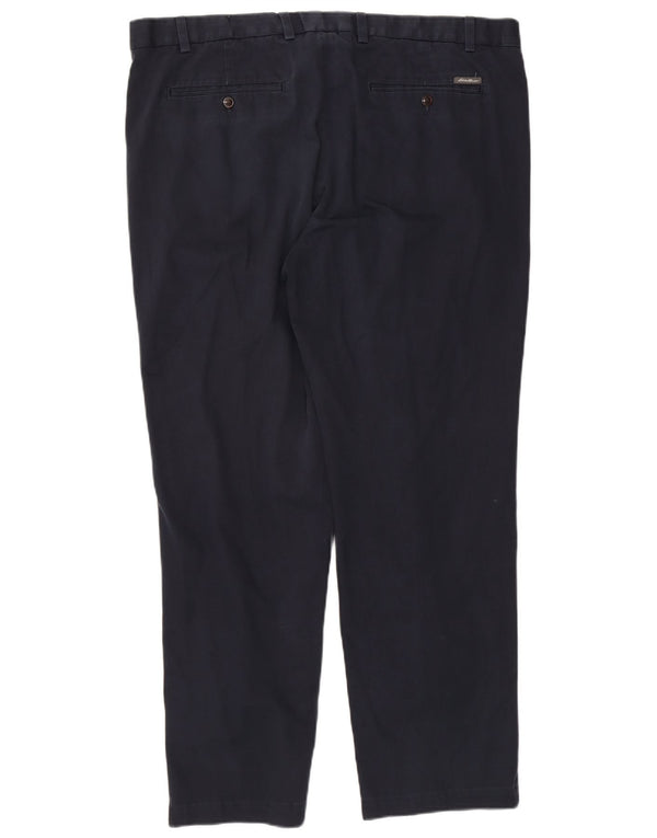 Pantaloni chino dritti da uomo Eddie Bauer W42 L32 cotone blu navy