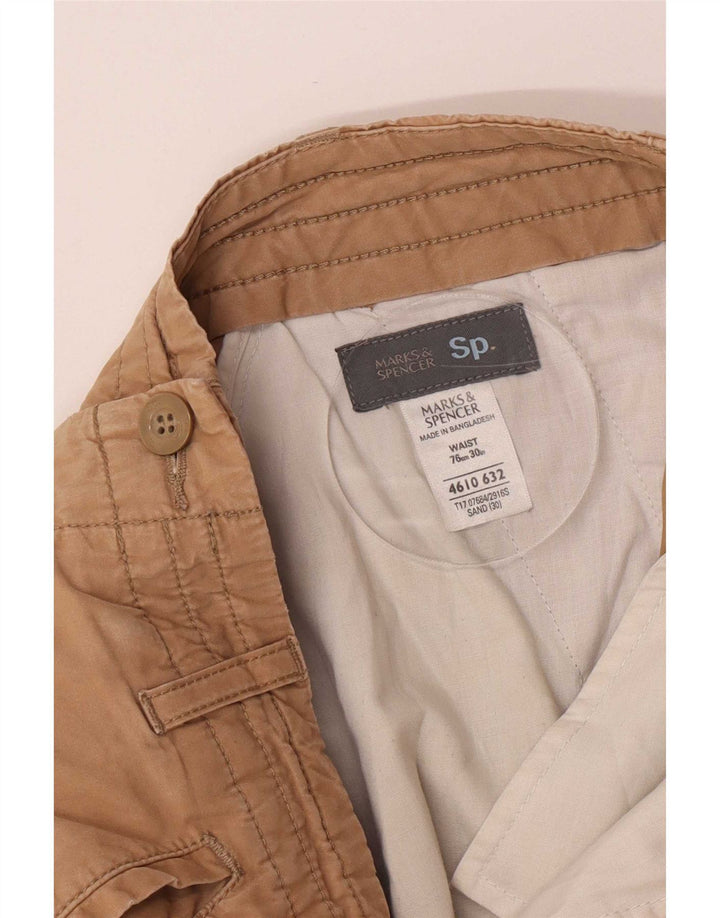 Bermuda cargo da uomo Marks & Spencer W30 cotone beige medio