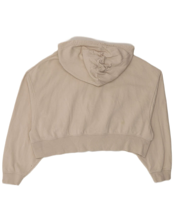 Felpa con cappuccio e zip Nike, vestibilità ampia, da donna, corta, UK 6, XS, cotone beige