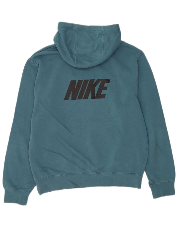 Felpa con cappuccio grafica Nike da uomo, piccola, in cotone color block blu navy