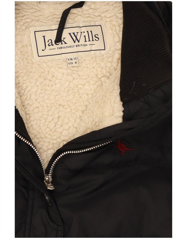 Giacca Sherpa da donna Jack Wills UK 12 nylon nero medio