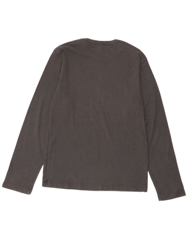 Gap Top aderente da uomo a maniche lunghe in cotone grigio grande