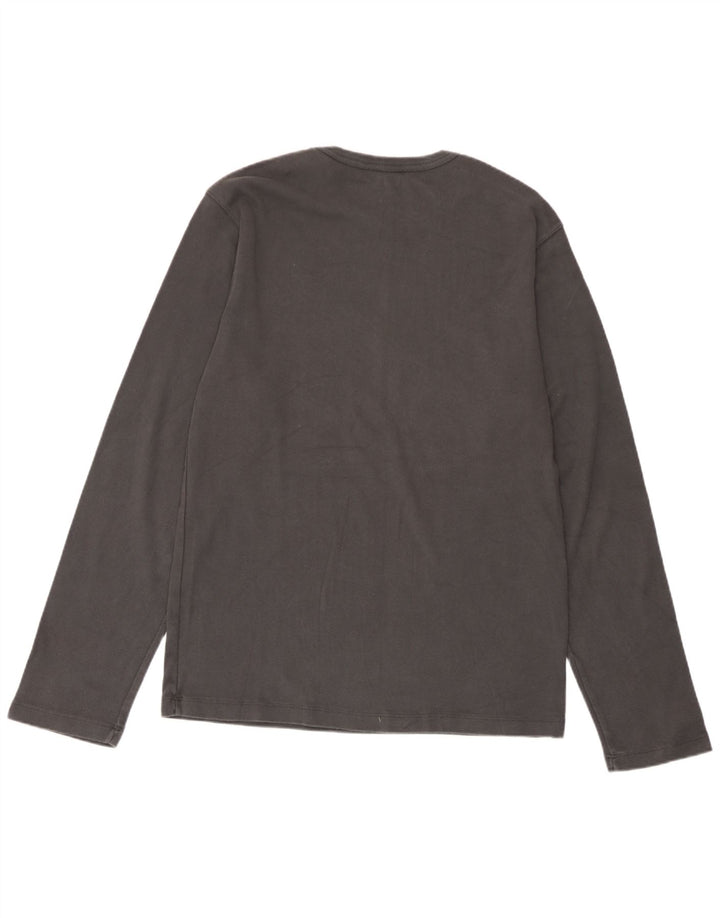 Gap Top aderente da uomo a maniche lunghe in cotone grigio grande