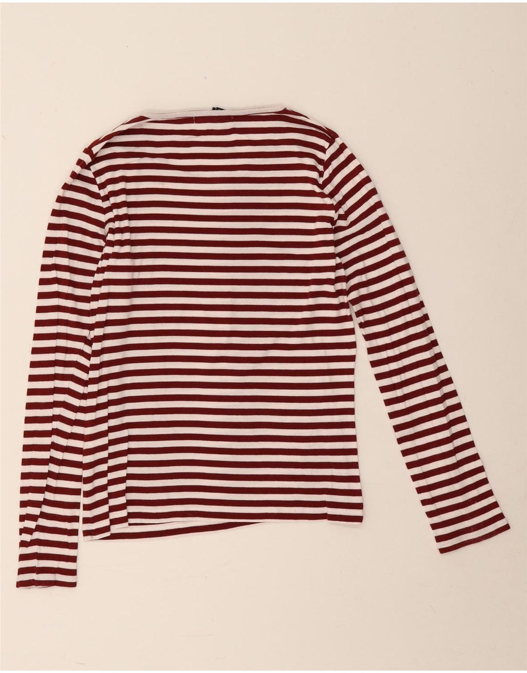 Gant Top da donna a maniche lunghe UK 12 Borgogna medio a righe