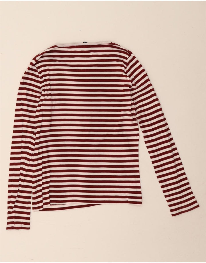 Gant Top da donna a maniche lunghe UK 12 Borgogna medio a righe