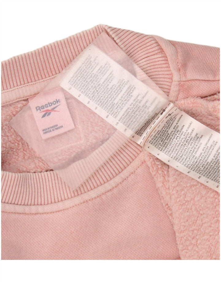 Felpa Reebok Crop Oversize da donna, maglione UK 14, cotone rosa medio