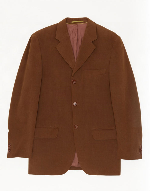 Giacca blazer da uomo a 3 bottoni Massimo Dutti EU 46 piccola in cotone marrone
