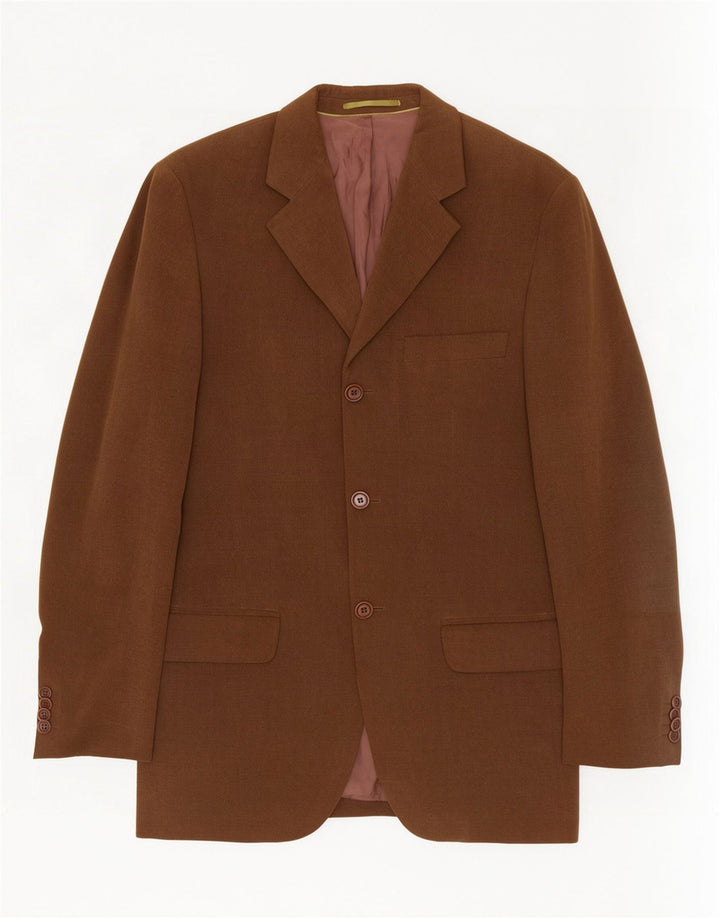 Giacca blazer da uomo a 3 bottoni Massimo Dutti EU 46 piccola in cotone marrone