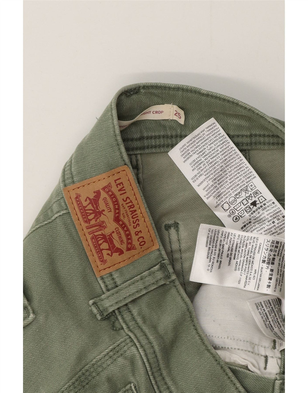 LEVI'S Jeans dritti a vita alta 724 da donna W25 L25 cotone verde