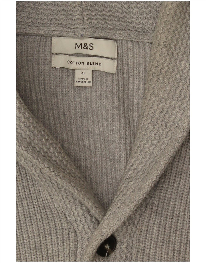 Maglione cardigan da uomo Marks & Spencer XL in cotone grigio