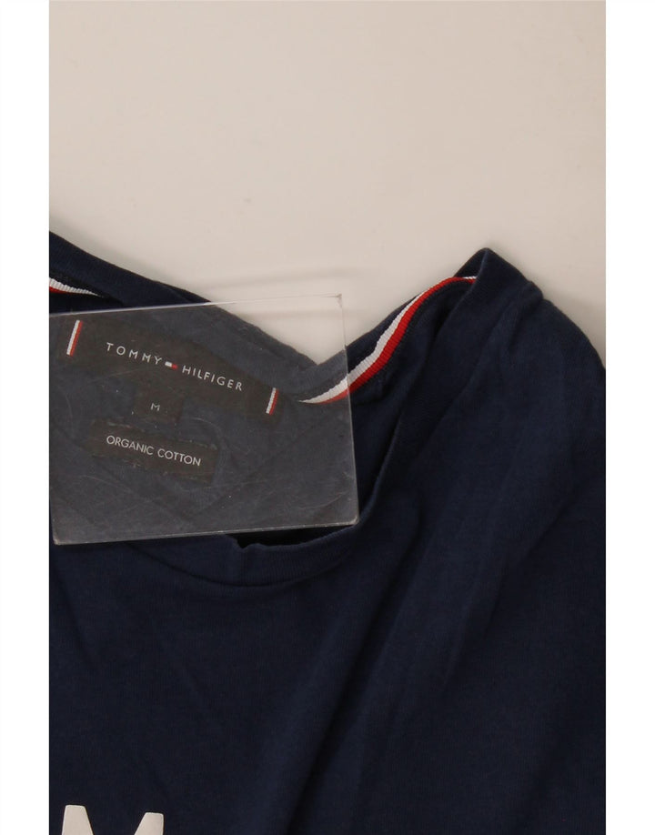T-shirt grafica da donna Tommy Hilfiger Top UK 14 cotone blu navy medio