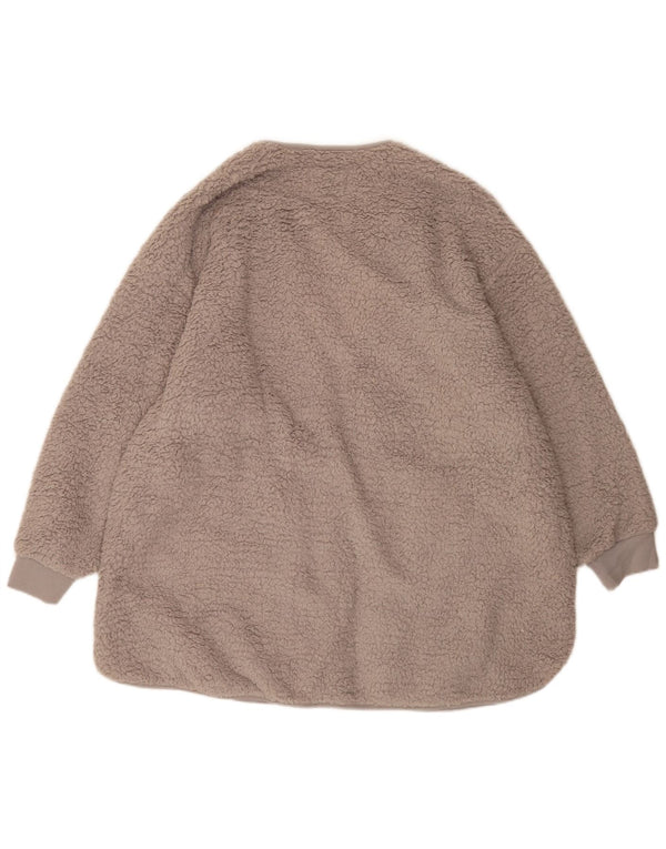 Marks & Spencer Womens Oversized Open Fleece Overcoat UK 18 XL Grey
