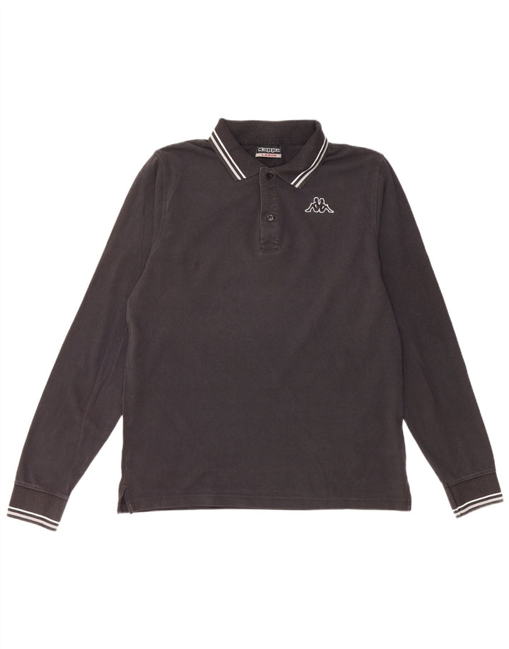 Polo Kappa Uomo Large Nera In Cotone